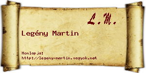 Legény Martin névjegykártya