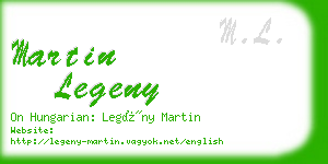 martin legeny business card